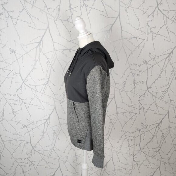 The North Face Gray Tech Sherpa Fleece Lined Half Zip Hoodie - Picture 3 of 7